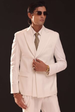 Off White 2 Piece Suit For Men