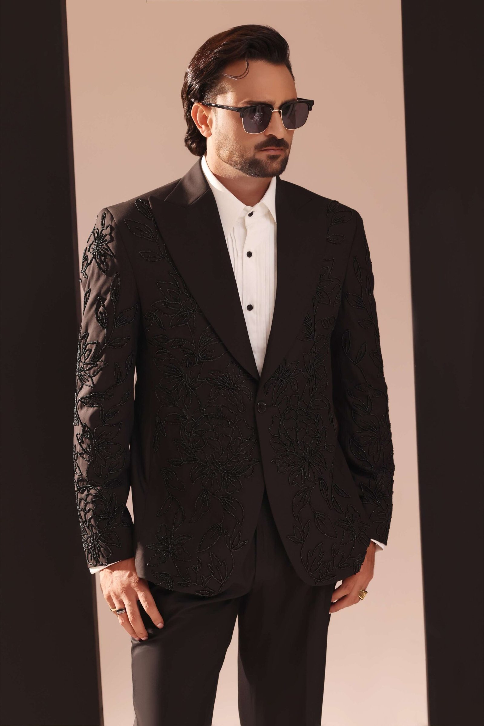 Obsidian Black Wave Embellished Suit - Image 6