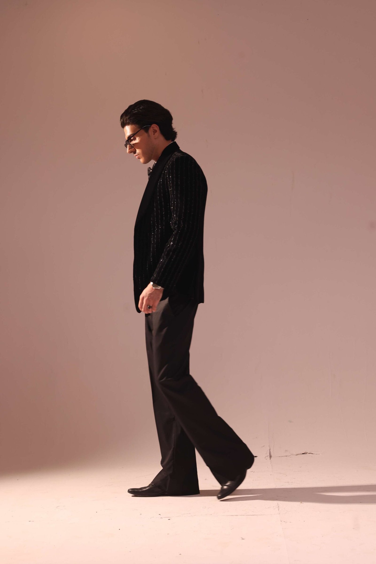 Noir Black Velvet Tuxedo Starlight Suit - Image 3